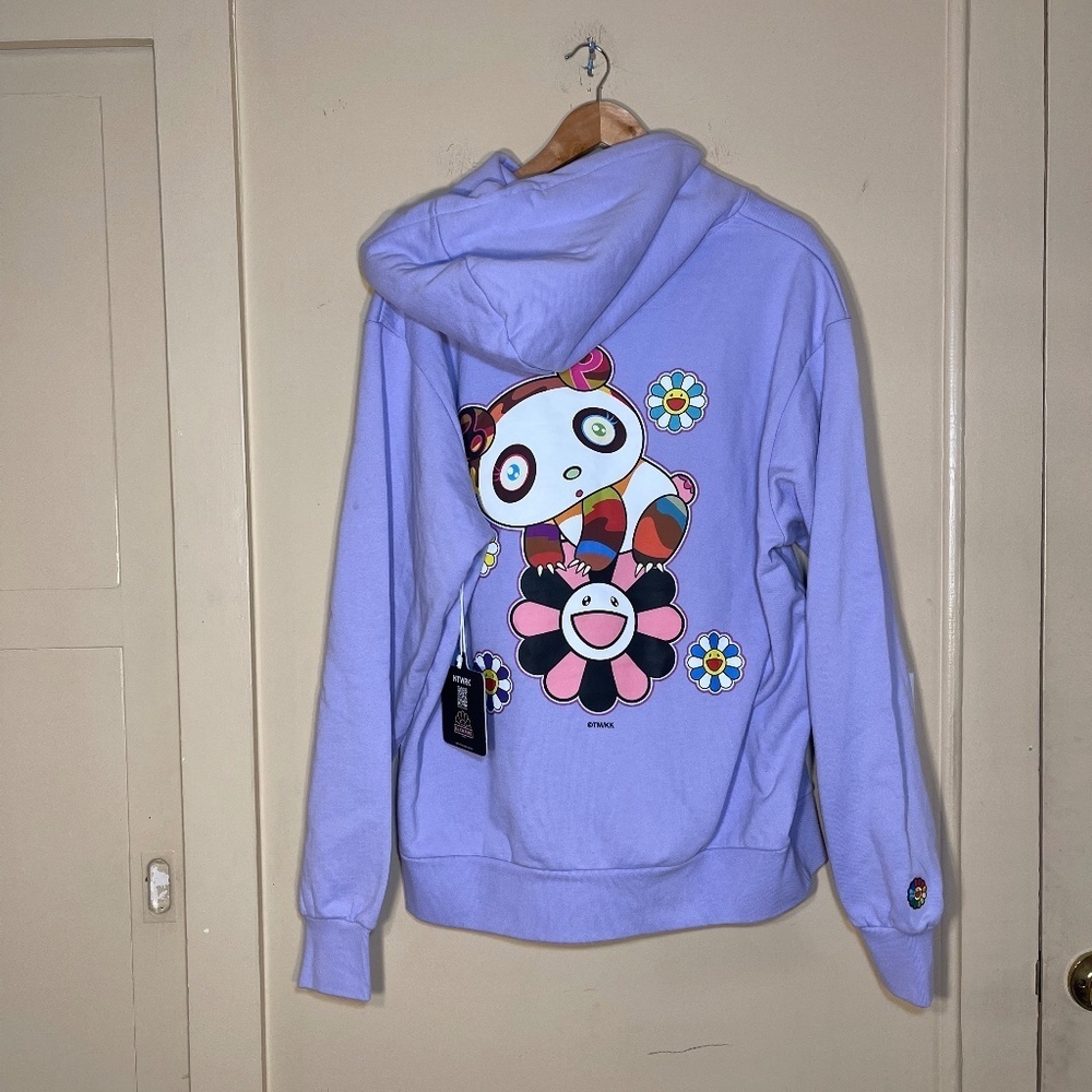 Murakami X Blk PNK Purple murakami  Graphic Hoodie with Cartoon Design - Picture 3 of 9